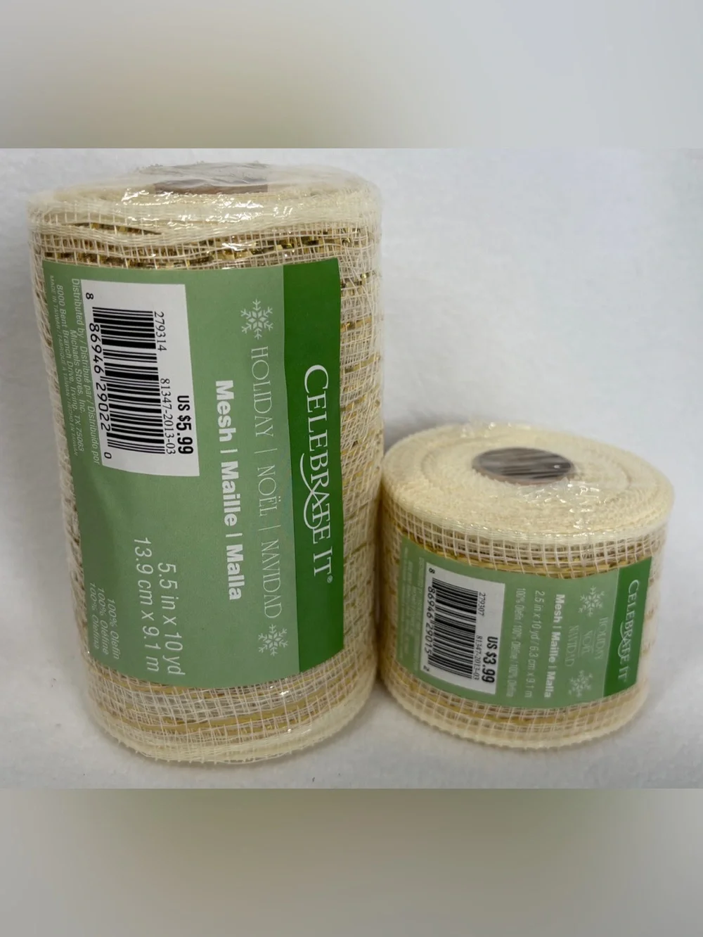 NIP Lot Of 15 Piece Decor Mesh Holiday Christmas Craft